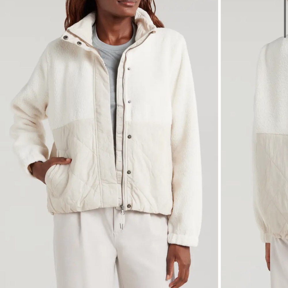 Vuori Cream Teddy Jacket